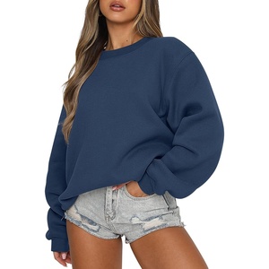 image:imageANRABESS Womens Long Sleeve Crewneck Oversized Sweatshirts  Fleece Loose Fit Pullover TopsSoft Cozy Teen Preppy Cute ShirtsWorkCasual Daily Lounge WearFall Winter ClothesDusty Blue