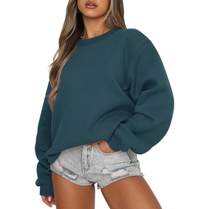 image:imageANRABESS Womens Long Sleeve Crewneck Oversized Sweatshirts  Fleece Loose Fit Pullover TopsSoft Cozy Teen Preppy Cute ShirtsWorkCasual Daily Lounge WearFall Winter ClothesDeep Blue