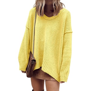 image:imageANRABESS Womens Oversized Scoop V Neck Batwing Sleeve Sweater  Off Shoulder Long Sleeve Pullover SweaterLoose Slouchy FitChunky Knit Soft Warm Fall OutfitsWinter ClothingYellow