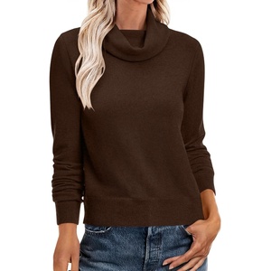 image:imageANRABESS Womens Turtleneck Long Sleeve Pullover Sweater  Soft Cozy Chunky Knit Ribbed Cuff Hem Jumper Tops Loose FitOffice Daily Casual Clothes Fall Winter OutfitsCoffee