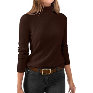 image:imageANRABESS Womens Turtleneck Wool Blend Lightweight Sweaters  Soft Knit Long Sleeve Pullover Tops Basic Versatile Business Casual Office Work Outfits Cozy Daily Wear Fall WinterDark Brown