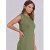 image:imageANRABESS Summer Dress for Women 2026 Maxi Sundresses Casual Cap Sleeve Crew Neck Loose Split Beach Travel Vacation ClothesArmy Green