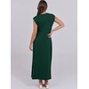 image:imageANRABESS Summer Dress for Women 2026 Maxi Sundresses Casual Cap Sleeve Crew Neck Loose Split Beach Travel Vacation ClothesDeep Green