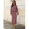 image:imageANRABESS Women 2 Piece Striped Sweater Skirt Set  Cozy Knit Matching Outfit Crew Neck Long Sleeve Top Midi Pencil Skirt Fall Winter Clothes for Work Casual Outing TravelRed White