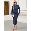 image:imageANRABESS Women 2 Piece Striped Sweater Skirt Set  Cozy Knit Matching Outfit Crew Neck Long Sleeve Top Midi Pencil Skirt Fall Winter Clothes for Work Casual Outing TravelBlue