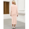 image:imageANRABESS Women 2 Piece Striped Sweater Skirt Set  Cozy Knit Matching Outfit Crew Neck Long Sleeve Top Midi Pencil Skirt Fall Winter Clothes for Work Casual Outing TravelBeige