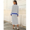 image:imageANRABESS Women 2 Piece Striped Sweater Skirt Set  Cozy Knit Matching Outfit Crew Neck Long Sleeve Top Midi Pencil Skirt Fall Winter Clothes for Work Casual Outing TravelWhite Black Blue