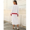 image:imageANRABESS Women 2 Piece Striped Sweater Skirt Set  Cozy Knit Matching Outfit Crew Neck Long Sleeve Top Midi Pencil Skirt Fall Winter Clothes for Work Casual Outing TravelWhite Grey Red