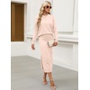 image:imageANRABESS Women 2 Piece Striped Sweater Skirt Set  Cozy Knit Matching Outfit Crew Neck Long Sleeve Top Midi Pencil Skirt Fall Winter Clothes for Work Casual Outing TravelBeige