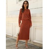 image:imageANRABESS Women 2 Piece Striped Sweater Skirt Set  Cozy Knit Matching Outfit Crew Neck Long Sleeve Top Midi Pencil Skirt Fall Winter Clothes for Work Casual Outing TravelRust Red Black
