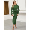 image:imageANRABESS Women 2 Piece Striped Sweater Skirt Set  Cozy Knit Matching Outfit Crew Neck Long Sleeve Top Midi Pencil Skirt Fall Winter Clothes for Work Casual Outing TravelGreen