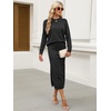 image:imageANRABESS Women 2 Piece Striped Sweater Skirt Set  Cozy Knit Matching Outfit Crew Neck Long Sleeve Top Midi Pencil Skirt Fall Winter Clothes for Work Casual Outing TravelBlack
