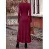 image:imageANRABESS Womens Long Sleeve Ribbed Knit Fall Casual Maxi Dress  Crewneck Swing Flowy A Line Bodycon Sweater DressesSoft Comfy Slim Fitted StretchyEveryday Date Nights WearWinter OutfitsBurgundy