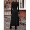 image:imageANRABESS Womens Long Sleeve Ribbed Knit Fall Casual Maxi Dress  Crewneck Swing Flowy A Line Bodycon Sweater DressesSoft Comfy Slim Fitted StretchyEveryday Date Nights WearWinter OutfitsBlack