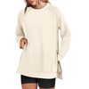 image:imageANRABESS Womens Oversized Crewneck Tunic Sweatshirt  Side Zipper Split Hem Pullover Tops Loose Fit Long Sleeve Shirts Casual Lounge for Daily Office OutfitsSpring Fall ClothesApricot