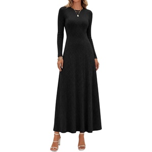 image:imageANRABESS Womens Long Sleeve Ribbed Knit Fall Casual Maxi Dress  Crewneck Swing Flowy A Line Bodycon Sweater DressesSoft Comfy Slim Fitted StretchyEveryday Date Nights WearWinter OutfitsBlack