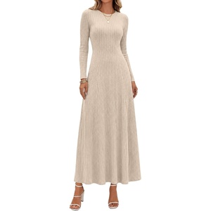 image:imageANRABESS Womens Long Sleeve Ribbed Knit Fall Casual Maxi Dress  Crewneck Swing Flowy A Line Bodycon Sweater DressesSoft Comfy Slim Fitted StretchyEveryday Date Nights WearWinter OutfitsBeige