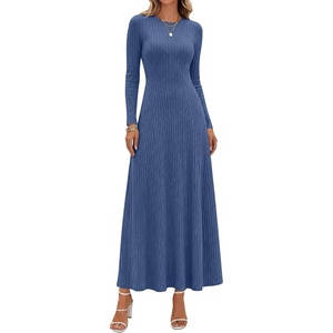 image:imageANRABESS Womens Long Sleeve Ribbed Knit Fall Casual Maxi Dress  Crewneck Swing Flowy A Line Bodycon Sweater DressesSoft Comfy Slim Fitted StretchyEveryday Date Nights WearWinter OutfitsNavy Blue