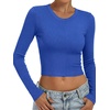 image:imageANRABESS Crop Top Long Sleeve Shirts for Women  Ribbed Slim Fitted Basic Tee Soft Crew Neck T Shirts Fall Fashion Outfits Casual Going Out amp Work Winter Layer ClothesRoyal Blue