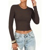 image:imageANRABESS Crop Top Long Sleeve Shirts for Women  Ribbed Slim Fitted Basic Tee Soft Crew Neck T Shirts Fall Fashion Outfits Casual Going Out amp Work Winter Layer ClothesCoffee