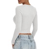 image:imageANRABESS Crop Top Long Sleeve Shirts for Women  Ribbed Slim Fitted Basic Tee Soft Crew Neck T Shirts Fall Fashion Outfits Casual Going Out amp Work Winter Layer ClothesWhite
