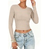 image:imageANRABESS Crop Top Long Sleeve Shirts for Women  Ribbed Slim Fitted Basic Tee Soft Crew Neck T Shirts Fall Fashion Outfits Casual Going Out amp Work Winter Layer ClothesBeige