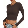 image:imageANRABESS Crop Top Long Sleeve Shirts for Women  Ribbed Slim Fitted Basic Tee Soft Crew Neck T Shirts Fall Fashion Outfits Casual Going Out amp Work Winter Layer ClothesCoffee
