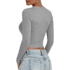 image:imageANRABESS Crop Top Long Sleeve Shirts for Women  Ribbed Slim Fitted Basic Tee Soft Crew Neck T Shirts Fall Fashion Outfits Casual Going Out amp Work Winter Layer ClothesGrey