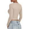 image:imageANRABESS Crop Top Long Sleeve Shirts for Women  Ribbed Slim Fitted Basic Tee Soft Crew Neck T Shirts Fall Fashion Outfits Casual Going Out amp Work Winter Layer ClothesBeige