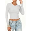 image:imageANRABESS Crop Top Long Sleeve Shirts for Women  Ribbed Slim Fitted Basic Tee Soft Crew Neck T Shirts Fall Fashion Outfits Casual Going Out amp Work Winter Layer ClothesWhite