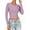 image:imageANRABESS Crop Top Long Sleeve Shirts for Women  Ribbed Slim Fitted Basic Tee Soft Crew Neck T Shirts Fall Fashion Outfits Casual Going Out amp Work Winter Layer ClothesLight Purple