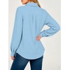 image:imageANRABESS Dressy Long Sleeve Button Down Shirts for Women  Business Casual Work Office Blouse Tops Soft Fabric Loose Fit Classic Style Fall Winter Transition ClothesBright Blue