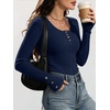image:imageANRABESS Long Sleeve Shirts for Women Ribbed Knit Tops  Soft Slim Fit Scoop Neck Henley Basic Blouses Business Casual Work Outfits Fall Winter Spring Tee ShirtNavy Blue