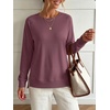 image:imageANRABESS Long Sleeve Shirts for Womens Waffle Knit Tunic Tops  Cozy Crew Neck Loose Fit Blouse with Side Slits Casual Wear amp Leggings Office amp Daily Wear Fall amp Winter ClothingMauve