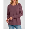 image:imageANRABESS Long Sleeve Shirts for Womens Waffle Knit Tunic Tops  Cozy Crew Neck Loose Fit Blouse with Side Slits Casual Wear amp Leggings Office amp Daily Wear Fall amp Winter ClothingMauve