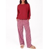 image:imageANRABESS Two Piece Sets for Women Gingham Pants Lounge Set  Long Sleeve Sweatshirts Wide Leg Pants Fall Outfits Travel Vacation Airport Fashion Clothing 2026 Daily Matching SweatsuitsRed
