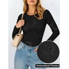 image:imageANRABESS Women Long Sleeve Floral Mesh Slim Fit Going Out Tops  Crewneck Dressy Casual ShirtSoft LightweightTextured Pattern Party Club Work Outfits 2026 Fall Spring Transition ClothesCoffee