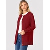 image:imageANRABESS Womens Cardigans 2026 Fall Dressy Casual Long Sleeve Crewneck Button Down Open Front Soft Knit Cardigan Sweaters Red XLarge