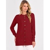 image:imageANRABESS Womens Cardigans 2026 Fall Dressy Casual Long Sleeve Crewneck Button Down Open Front Soft Knit Cardigan Sweaters Red XLarge