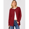 image:imageANRABESS Womens Cardigans 2026 Fall Dressy Casual Long Sleeve Crewneck Button Down Open Front Soft Knit Cardigan Sweaters Red XLarge