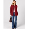 image:imageANRABESS Womens Cardigans 2026 Fall Dressy Casual Long Sleeve Crewneck Button Down Open Front Soft Knit Cardigan Sweaters Red XLarge
