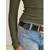 image:imageANRABESS Womens Cowl Neck Long Sleeve Fall Shirts  Soft Ribbed Knit Slim Fitted Crop Tops with Side Ruched Business Casual Outfits Winter Light Cute SweatersArmy Green
