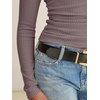 image:imageANRABESS Womens Cowl Neck Long Sleeve Fall Shirts  Soft Ribbed Knit Slim Fitted Crop Tops with Side Ruched Business Casual Outfits Winter Light Cute SweatersDusty Pink