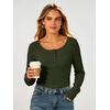 image:imageANRABESS Womens Long Sleeve Shirts Thermal Fleece Tops  Henley Neck Dressy Business Casual Work TShirts Fall Winter Soft Warm Base Layer Basic Tee Cute Going Out UndershirtsArmy Green