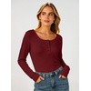 image:imageANRABESS Womens Long Sleeve Shirts Thermal Fleece Tops  Henley Neck Dressy Business Casual Work TShirts Fall Winter Soft Warm Base Layer Basic Tee Cute Going Out UndershirtsRed
