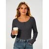 image:imageANRABESS Womens Long Sleeve Shirts Thermal Fleece Tops  Henley Neck Dressy Business Casual Work TShirts Fall Winter Soft Warm Base Layer Basic Tee Cute Going Out UndershirtsGrey