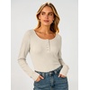 image:imageANRABESS Womens Long Sleeve Shirts Thermal Fleece Tops  Henley Neck Dressy Business Casual Work TShirts Fall Winter Soft Warm Base Layer Basic Tee Cute Going Out UndershirtsBeige