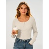 image:imageANRABESS Womens Long Sleeve Shirts Thermal Fleece Tops  Henley Neck Dressy Business Casual Work TShirts Fall Winter Soft Warm Base Layer Basic Tee Cute Going Out UndershirtsBeige