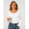 image:imageANRABESS Womens Long Sleeve Shirts Thermal Fleece Tops  Henley Neck Dressy Business Casual Work TShirts Fall Winter Soft Warm Base Layer Basic Tee Cute Going Out UndershirtsWhite