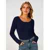 image:imageANRABESS Womens Long Sleeve Shirts Thermal Fleece Tops  Henley Neck Dressy Business Casual Work TShirts Fall Winter Soft Warm Base Layer Basic Tee Cute Going Out UndershirtsNavy Blue